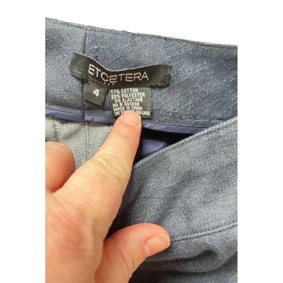 Etcetera 2 Piece Denim Pant Suit Set With Fringe Detail Size 4 - Picture 11 of 15